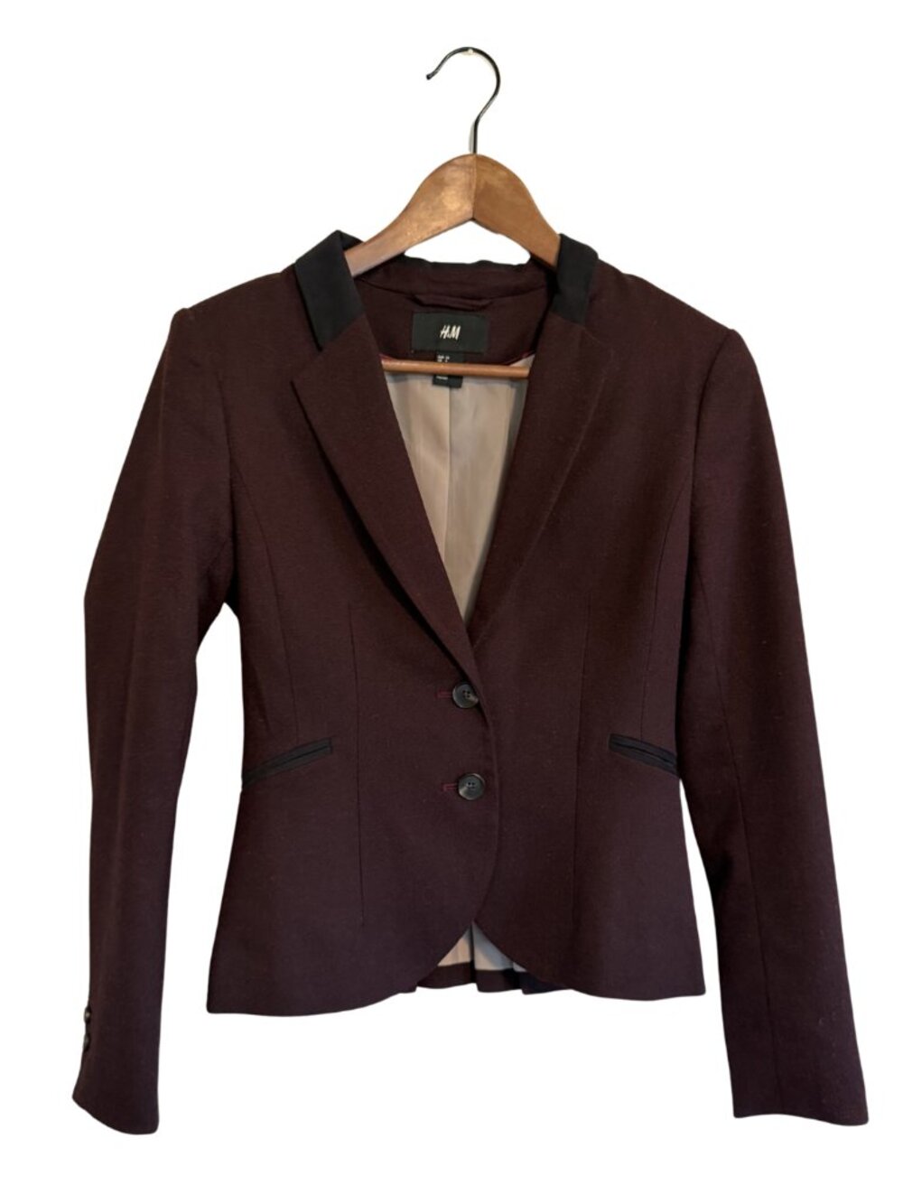H&M Burgundy Blazer Women’s Size 4 - Picture 3 of 4